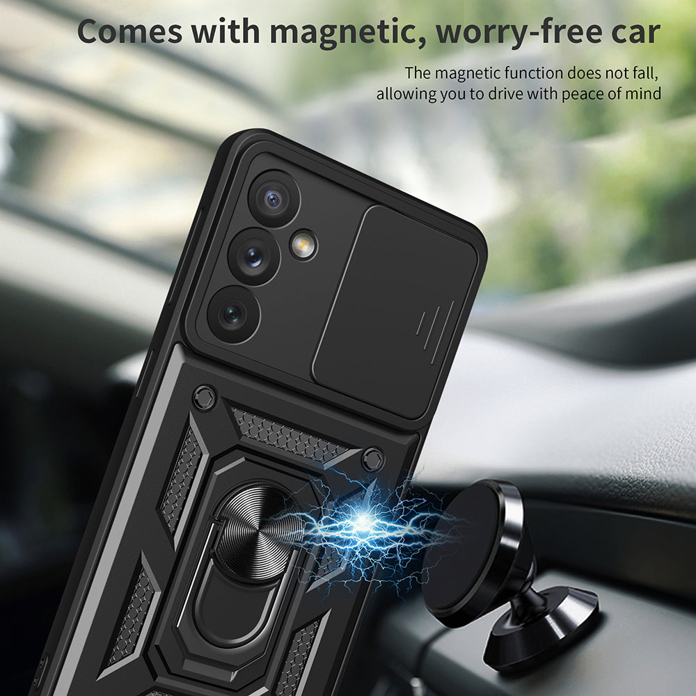 For Samsung Galaxy A34 5G Shockproof TPU PC Case Ring Kickstand Slide Camera Protector Anti-Scratch Back Cover For Samsung Galaxy A34 5G Shockproof TPU PC Case Ring Kickstand Slide Camera Protector Anti-Scratch Back Cover
